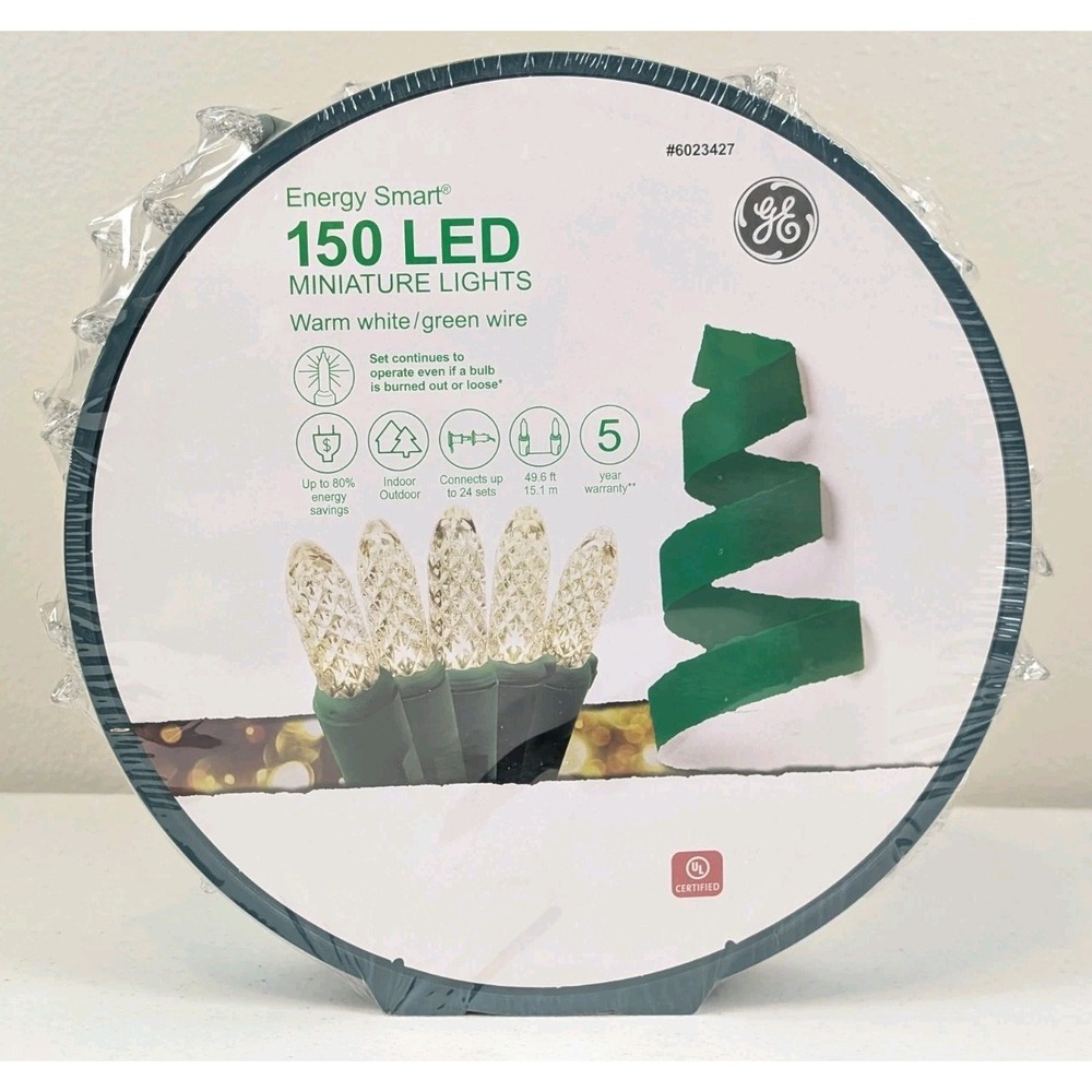 GE Energy Smart 150 Ct 49.6 ft Warm White Miniature LED Christmas String Light
